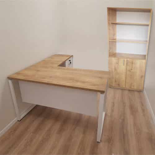 שולחן משרדי דגם איתן | שולחן מנהלים כולל כוננית, שולחן מנהלים עם כוננית