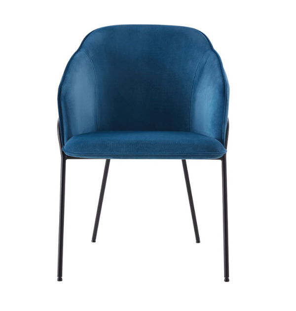 כסא אורח כחול קטיפה | א. חי גרף