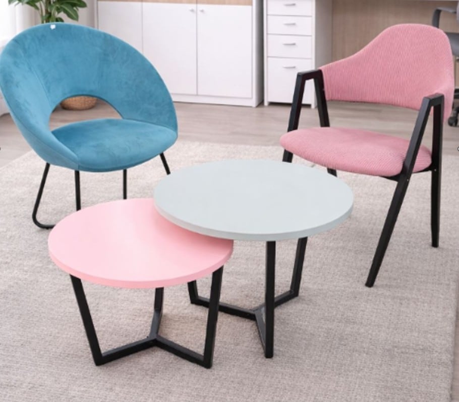 סט שולחן קפה ואירוח דגם פסטל